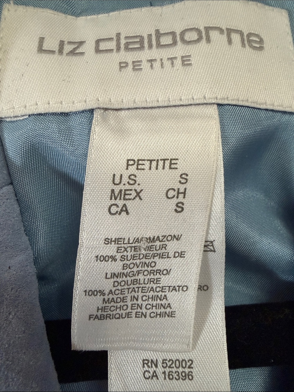 Liz Claiborne Vintage Light blue Suede Blazer - Picture 6 of 7